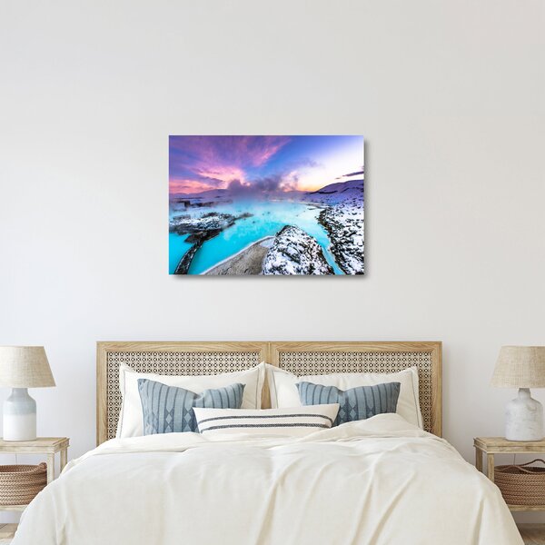Staklena slika - Plava laguna na Islandu (70x50 cm)