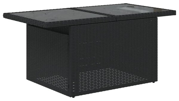 Vrtna garnitura - 10-dijelni set vrtnih sofa s jastucima crni od poliratana - Crna i krem 1 Crna i krem