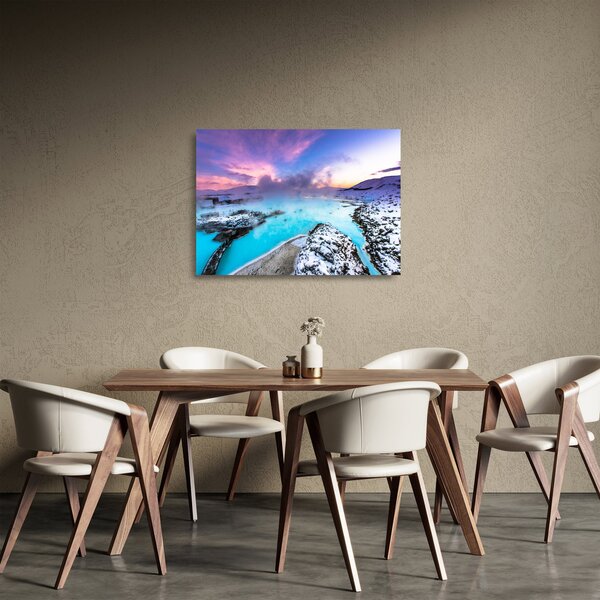 Staklena slika - Plava laguna na Islandu (70x50 cm)