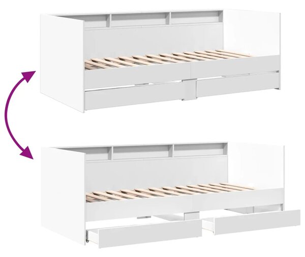 Dnevni krevet s ladicama bez madraca bijeli 90x190 cm - Bijela 90 x 190 cm Bijela 90 x 190 cm
