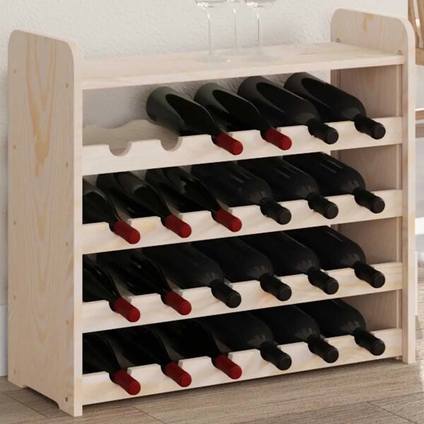 Stalak za vino s gornjom pločom 67 5x25x60 cm masivna borovina - 1 1 24 24