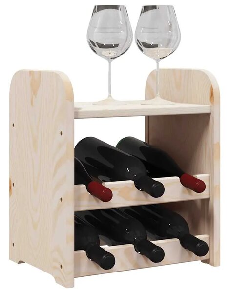 Stalak za vino s gornjom pločom 33x25x37 cm od masivne borovine - 1 1 6 6