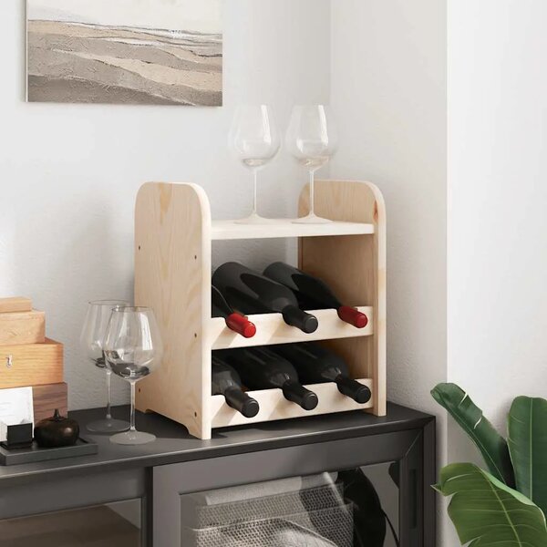 Stalak za vino s gornjom pločom 33x25x37 cm od masivne borovine - 1 1 6 6
