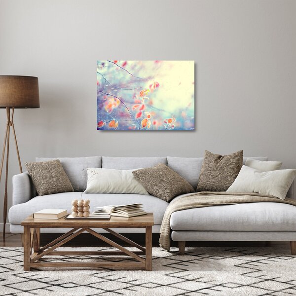 Staklena slika - Listići u ledu (70x50 cm)