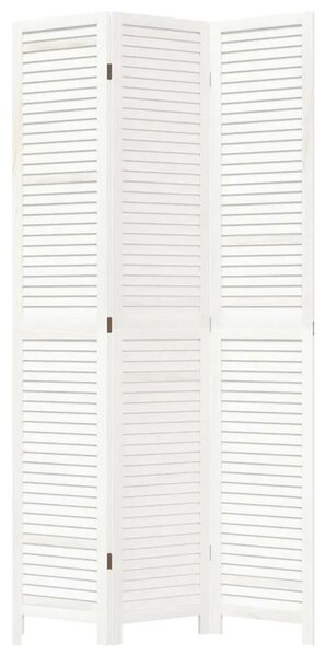 Paravan - Sobna pregrada s 3 panela bijela od masivnog drva paulovnije - 40 x 220 cm 1 3 40 x 220 cm
