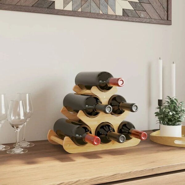 Stalak za vino za 6 boca 35 x 18 x 25 5 cm od bambusa