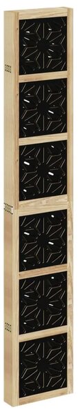 Paravan - Sobna pregrada s 6 panela smeđe i crno masivnog drva paulovnije - 40 x 220 cm 1 6 40 x 220 cm