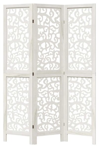 Paravan - Sobna pregrada s 3 panela bijela od masivnog drva paulovnije - 40 x 160 cm 1 3 40 x 160 cm
