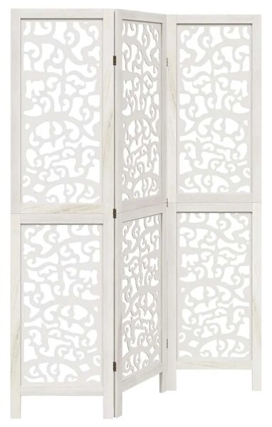 Paravan - Sobna pregrada s 3 panela bijela od masivnog drva paulovnije - 40 x 160 cm 1 3 40 x 160 cm