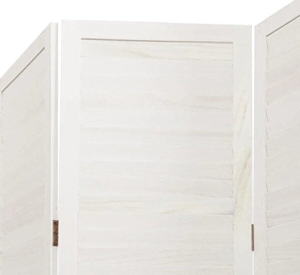 Paravan - Sobna pregrada s 3 panela bijela od masivnog drva paulovnije - 40 x 220 cm 1 3 40 x 220 cm