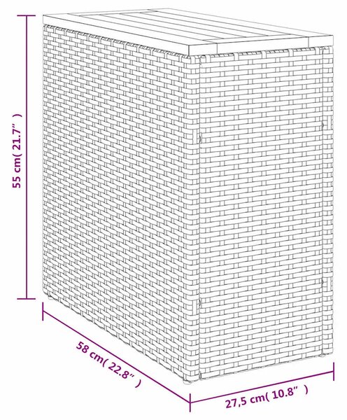 Vrtni stol sa drvenom pločom bež 58x27 5x55 cm od poliratana - Bež 1 Drvo bagrema Bež