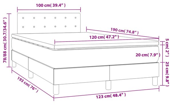 Krevet box spring s madracem crni 120 x 190 cm baršunasti - Crna 120 x 190 cm gumbi Crna