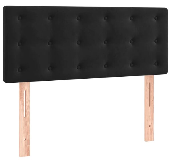 Krevet box spring s madracem crni 120 x 190 cm baršunasti - Crna 120 x 190 cm gumbi Crna