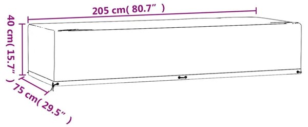 Navlake za ležaljku 2 kom s 12 ušica 205x75x40 cm polietilen - 205 x 75 x 40 cm 2 205 x 75 x 40 cm 2