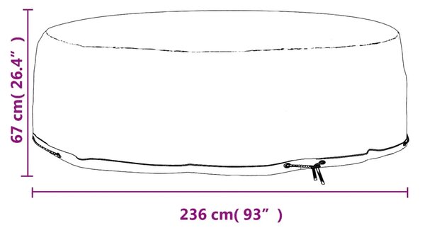 Navlaka za okruglu ležaljku 10 ušica Ø 236x67 cm - Ø 236 x 67 cm 1 Ø 236 x 67 cm 1