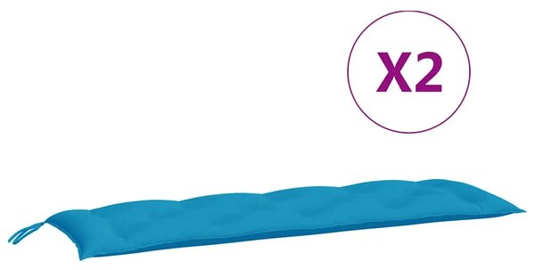 Jastuci za vrtnu klupu 2 kom svjetloplava od tkanine Oxford - Svijetlo plava 150 x 50 x 7 cm 2 Svijetlo plava