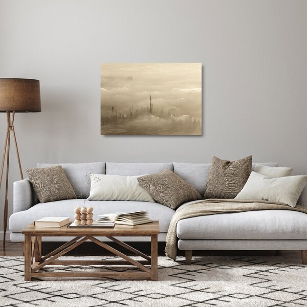 Staklena slika - Grad u oblacima (70x50 cm)
