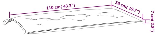 Jastuk za vrtnu klupu antracit 110 x 50 x 7 cm tkanina Oxford - Antracit 1 Antracit