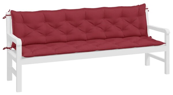 Jastuci za vrtnu klupu 2 kom Crvena vina tkanine Oxford - boja crnog vina 200 x 50 x 7 cm 2 Boja crnog vina