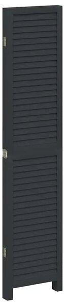 Paravan - Sobna pregrada s 4 panela crno od masivnog drva paulovnije - 40 x 180 cm 1 4 40 x 180 cm