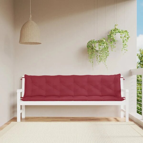 Jastuci za vrtnu klupu 2 kom Crvena vina tkanine Oxford - boja crnog vina 200 x 50 x 7 cm 2 Boja crnog vina