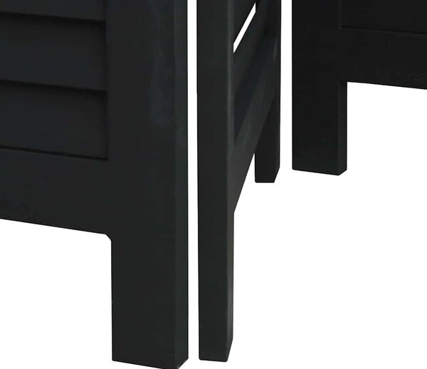 Paravan - Sobna pregrada s 4 panela crno od masivnog drva paulovnije - 40 x 180 cm 1 4 40 x 180 cm