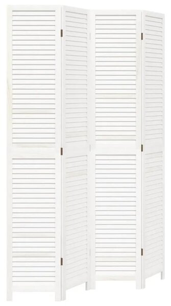 Paravan - Sobna pregrada s 4 panela bijela od masivnog drva paulovnije - 40 x 220 cm 1 4 40 x 220 cm