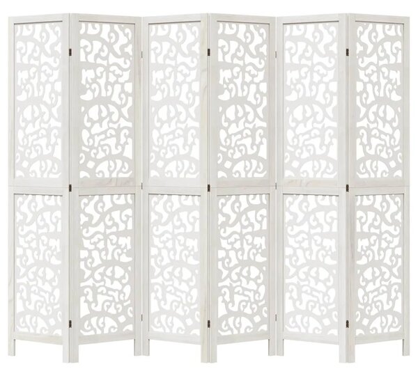 Paravan - Sobna pregrada s 6 panela bijela od masivnog drva paulovnije - 40 x 180 cm 1 6 40 x 180 cm