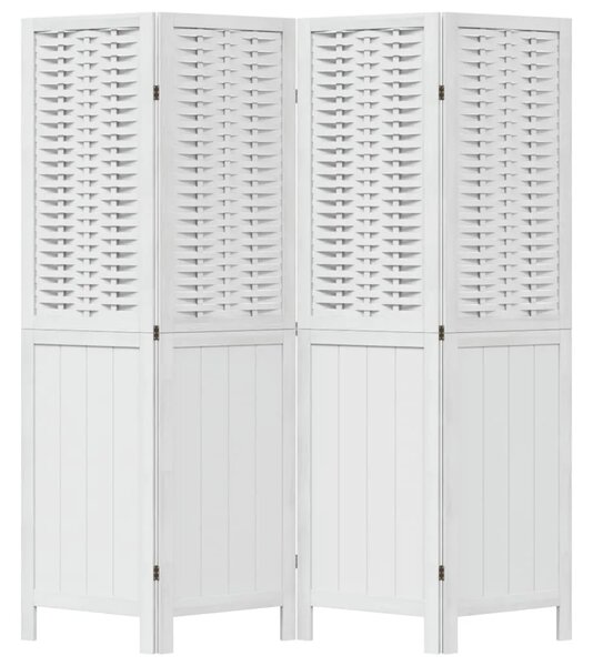 Paravan - Sobna pregrada s 4 panela bijela od masivnog drva paulovnije - 40 x 160 cm 1 4 40 x 160 cm