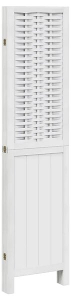 Paravan - Sobna pregrada s 4 panela bijela od masivnog drva paulovnije - 40 x 160 cm 1 4 40 x 160 cm