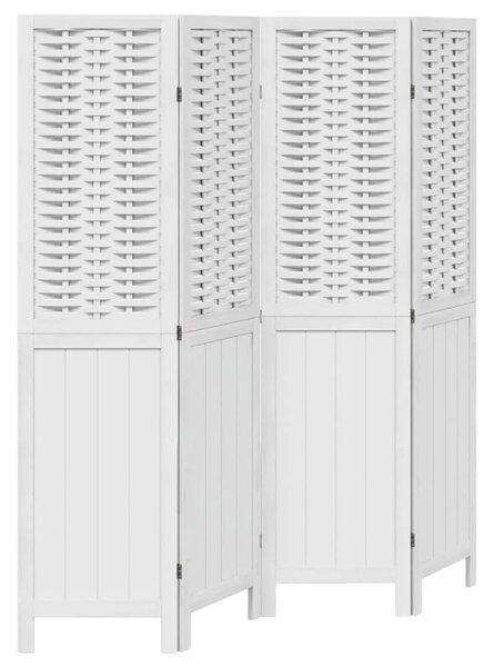 Paravan - Sobna pregrada s 4 panela bijela od masivnog drva paulovnije - 40 x 160 cm 1 4 40 x 160 cm