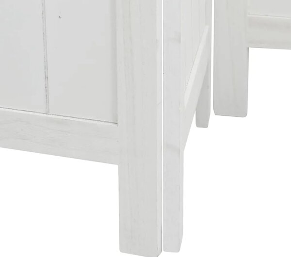 Paravan - Sobna pregrada s 4 panela bijela od masivnog drva paulovnije - 40 x 160 cm 1 4 40 x 160 cm
