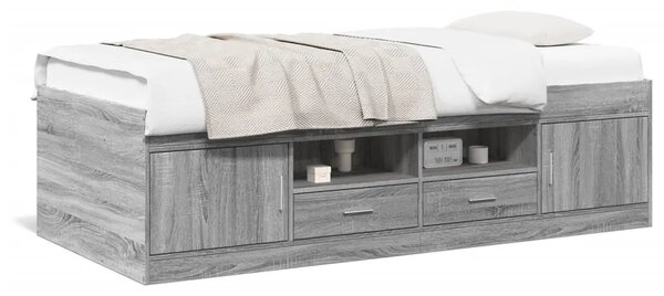 Dnevni krevet s ladicama bez madraca siva boja hrasta 100x200cm - Sivi hrast sonoma 100 x 200 cm Sivi hrast sonoma 100 x 200 cm