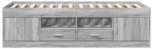 Dnevni krevet s ladicama bez madraca siva boja hrasta 100x200cm - Sivi hrast sonoma 100 x 200 cm Sivi hrast sonoma 100 x 200 cm