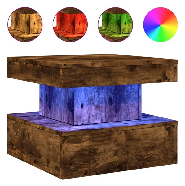 Ormarić za uzglavlje LED boja dimljenog hrasta 50x50x40 cm - Dimljeni hrast 1 50 cm Dimljeni hrast