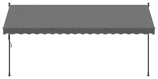 Tenda na uvlačenje antracit 400 x 150 cm od tkanine i čelika - Antracit 1 Antracitni okvir 400 cm