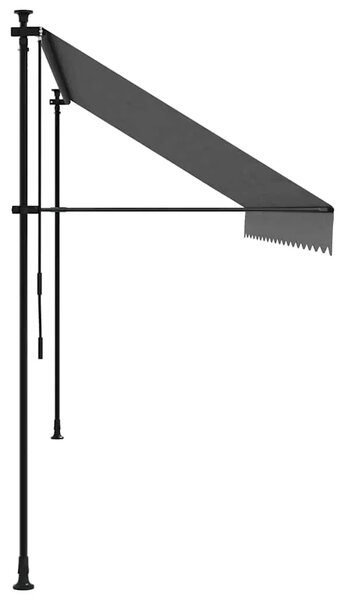 Tenda na uvlačenje antracit 400 x 150 cm od tkanine i čelika - Antracit 1 Antracitni okvir 400 cm
