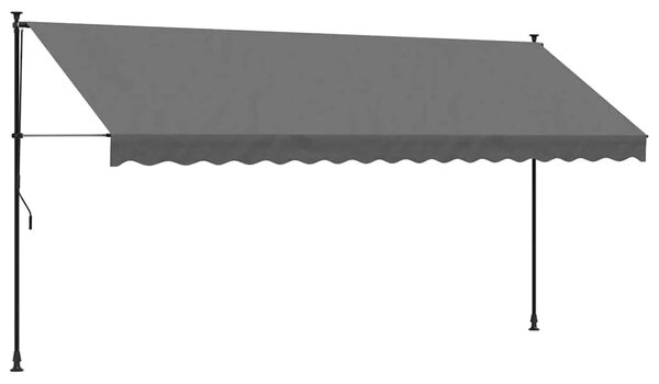 Tenda na uvlačenje antracit 400 x 150 cm od tkanine i čelika - Antracit 1 Antracitni okvir 400 cm