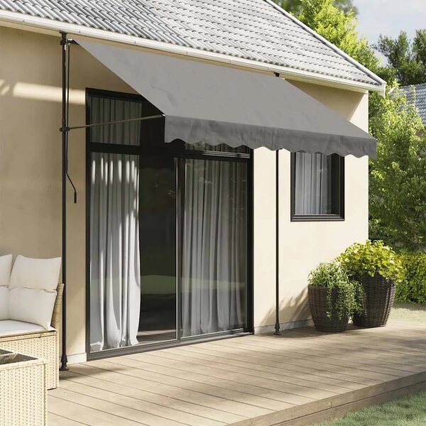 Tenda na uvlačenje antracit 250 x 150 cm od tkanine i čelika - Antracit 1 Antracitni okvir 250 cm