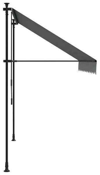 Tenda na uvlačenje antracit 250 x 150 cm od tkanine i čelika - Antracit 1 Antracitni okvir 250 cm