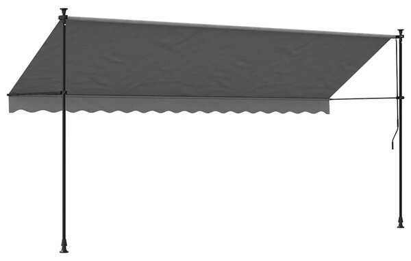 Tenda na uvlačenje antracit 400 x 150 cm od tkanine i čelika - Antracit 1 Antracitni okvir 400 cm