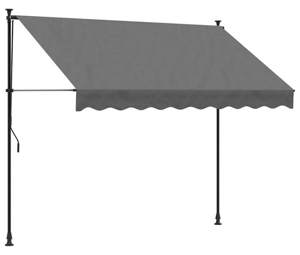 Tenda na uvlačenje antracit 250 x 150 cm od tkanine i čelika - Antracit 1 Antracitni okvir 250 cm