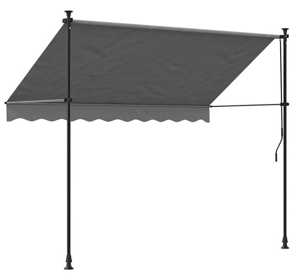 Tenda na uvlačenje antracit 250 x 150 cm od tkanine i čelika - Antracit 1 Antracitni okvir 250 cm