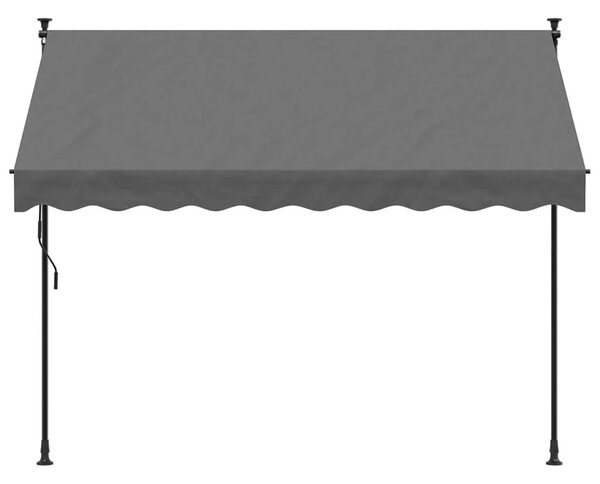 Tenda na uvlačenje antracit 250 x 150 cm od tkanine i čelika - Antracit 1 Antracitni okvir 250 cm