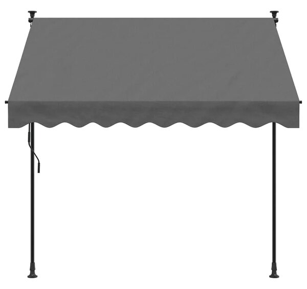 Tenda na uvlačenje antracit 200 x 150 cm od tkanine i čelika - Antracit 1 Antracitni okvir 200 cm
