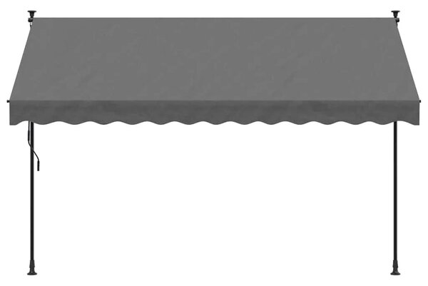 Tenda na uvlačenje antracit 300 x 150 cm od tkanine i čelika - Antracit 1 Antracitni okvir 300 cm