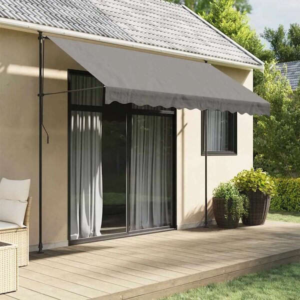 Tenda na uvlačenje antracit 300 x 150 cm od tkanine i čelika - Antracit 1 Antracitni okvir 300 cm