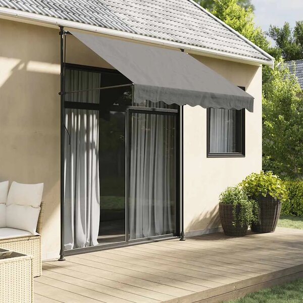 Tenda na uvlačenje antracit 200 x 150 cm od tkanine i čelika - Antracit 1 Antracitni okvir 200 cm