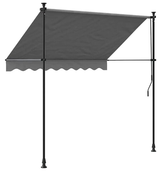 Tenda na uvlačenje antracit 200 x 150 cm od tkanine i čelika - Antracit 1 Antracitni okvir 200 cm
