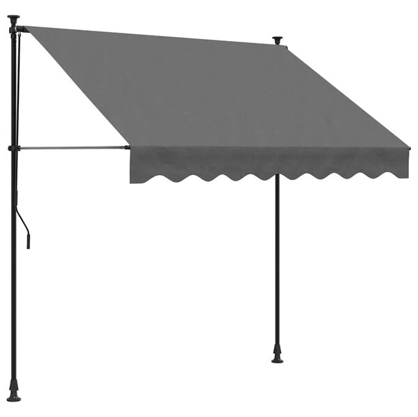 Tenda na uvlačenje antracit 200 x 150 cm od tkanine i čelika - Antracit 1 Antracitni okvir 200 cm